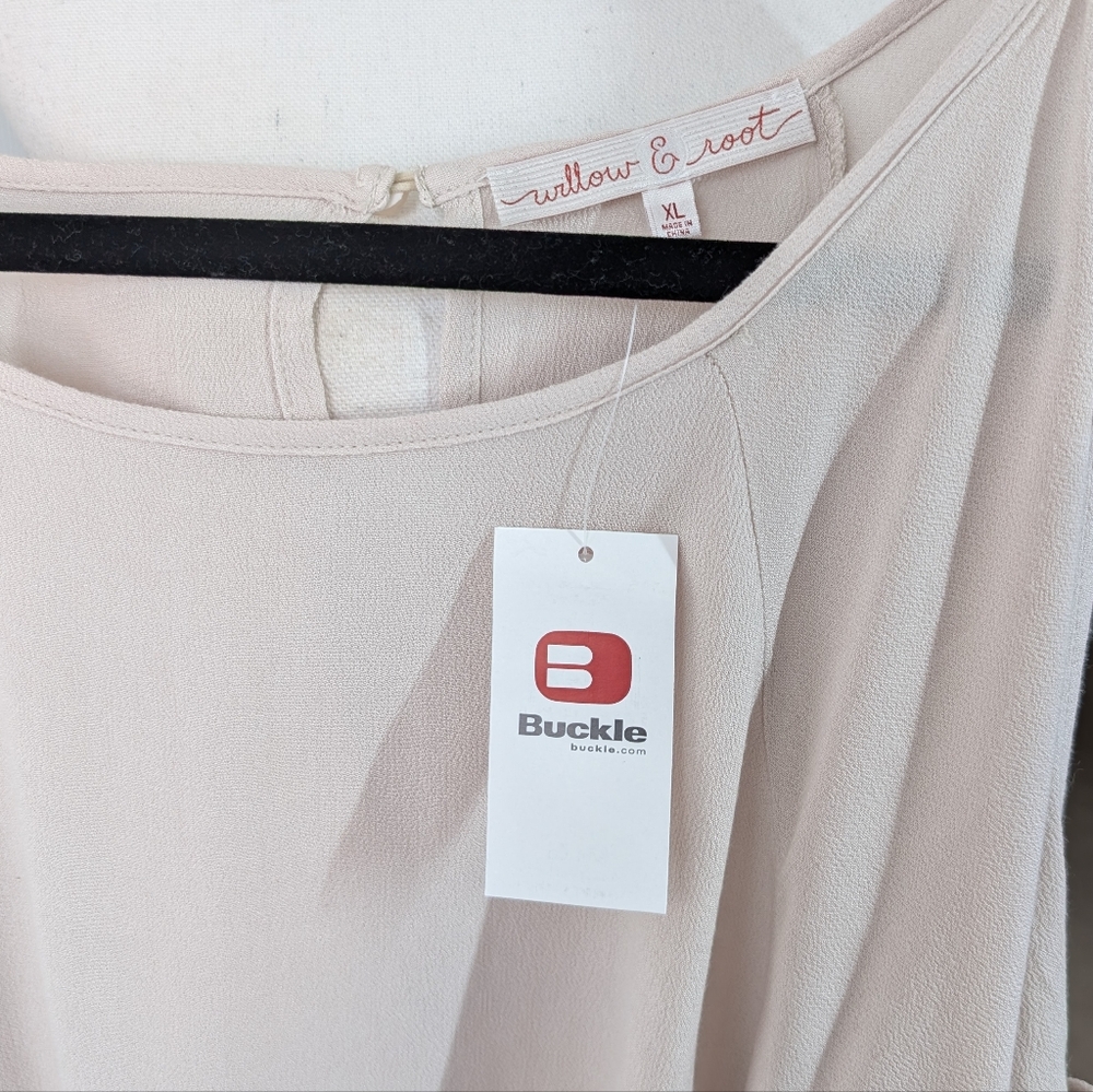 Willow And Root Tie Sleeve Top, Oatmeal, XL, Nwt - Picture 9 of 9